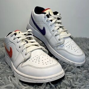 Nike Air Jordan 1 Low "White Multi color" Sneaker kids Size 5.5